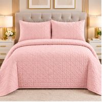 Cubrecama y Juego de sabanas 1.5 plazas 100 Algodón ROSADO