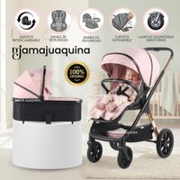 Coche Moisés Travel System VENIA  con Sistema Adaptable Pink