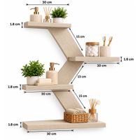 Repisa de pared para baño, dormitorio y sala 30x15 cm toquilla