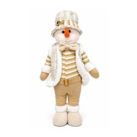 Muñeco de Nieve Navideño 60 cm Dorado y Blanco