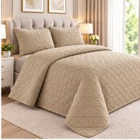 Cubrecama y Juego de sabanas 1.5 plazas 100 Algodón CAMEL