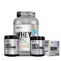 WHEY PRO 1 KG COOKIES Y CREATINA UN 150 GR Y GLUTAMINA UN 200 GR Y CAJA BIGM 10 SACHET