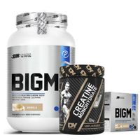 BIGM 2 KG VAINILLA Y CREATINA DORIAN 300 GR Y CAJA BIGM 10 SACHET VAINILLA