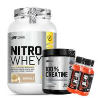 NITRO WHEY 2.5 KG VAINILLA Y CREATINA 150 GR Y 2 BOTELLITAS XB