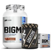 BIGM 2 KG CHOCOLATE Y CREATINA DORIAN 300 GR Y CAJA BIGM 10 SACHET CHOCOLATE
