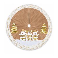 Piso para Árbol Navideño 100 cm - Beige con Renos