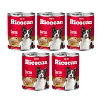 Alimento Húmedo para Perro RICOCAN Adulto Sabor Carne Paquete 5 Latas 330g c/u