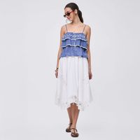 Falda Midi Mujer Asimetrica Amc
