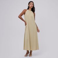 Vestido Midi Mujer Dorado Malabar