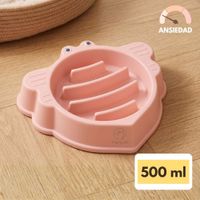 Plato Comedero Antiestres Antiansiedad Perros Mascotas Rosa NANPET