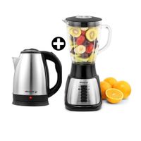 COMBO Holstein: Hervidor Eléctrico HH090206 1.8L Plata 1500W + Licuadora 1.5L Plata HH09101011C