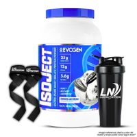 Isoject 26 Serv Proteina Isolatada Evogen - Cookie and Cream + Shaker + Straps