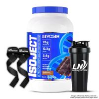 Isoject 28 Serv Proteina Isolatada Evogen - Chocolate + Shaker + Straps