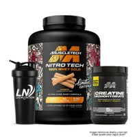 NitroTech Whey Gold 5.1 LB - Churro + Creatina Platinum 400 g Micronizada + Shaker