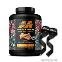 Nitrotech Whey Gold 5.1 LB Proteina Muscletech - Churro + Straps