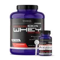 Prostar 100 % Whey 5 LB - Strawberry+ Creatina Ultimate Nutrition 120 g + Scoop