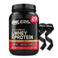 Proteina Gold Standard Whey 2 LB - Double Rich Chocolate + Straps