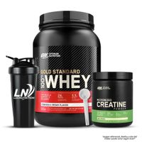Gold Standard Whey 1.85 LB - Cookie and Cream + Creatina Optimum Nutrition 300 g + Shaker + Scoop