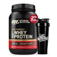 Proteina Gold Standard Whey 2 LB - Double Rich Chocolate + Shaker