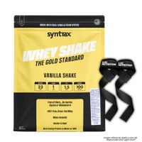 Proteina Whey Shake 5 LB SYNTRAX - Vainilla Shake + Straps