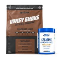 Proteina Whey Shake 5 LB SYNTRAX - Chocolate Shake + Creatina Applied Nutrition 500 G