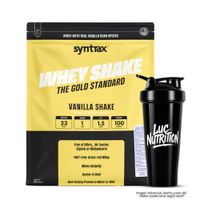 Proteina Whey Shake 5 LB SYNTRAX Vainilla Shake + Shaker