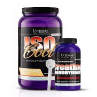 Iso Cool 2 LB Proteina Isolatada - Vainilla + Creatina Ultimate Nutrition 300 G + Scoop