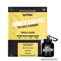 Proteina Whey Shake 5 LB SYNTRAX - Vainilla Shake + Portaproteina