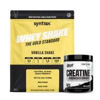Proteina Whey Shake 5 LB SYNTRAX - Vainilla Shake + Creatina Nutrex 300 G