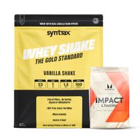 Proteina Whey Shake 5 LB SYNTRAX - Vainilla Shake + Creatina Myprotein 250 G