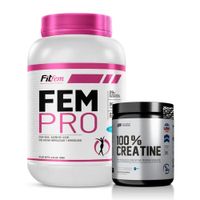 Proteína Fem Pro 1.1 KG - Chocolate + Creatina Universe Nutrition 250 G