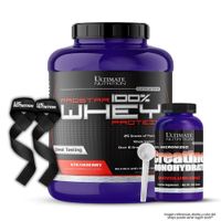 Proteina Prostar Whey 5 LB - Strawberry + Creatina Ultimate Nutrition 300 G + Scoop + Straps