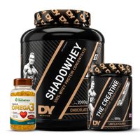Proteina Shadowhey 2 KG - Vainilla + Creatina Dorian Yates 300 G + Omega 3 Herbalmax 100 Cap