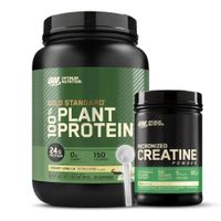 Gold Standard 100% Plant Protein 740 G - Creamy Vainilla + Creatina Optimum Nutrition 600 G + Scoop