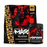 Proteina Mutant Mass 5 LB - Triple Chocolate + Pre-entreno MADNESS 30 Servicios - Peach Mango