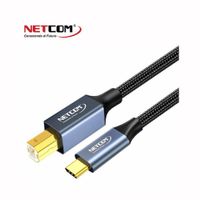 CABLE USB 3.1 TIPO C A USB TIPO B DE 1.80 METROS PARA IMPRESORA ENMALLADO NETCOM