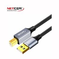 CABLE USB TIPO A 2.0 A USB TIPO B IMPRESORA DE 3 METROS FORRADO EN NYLOM NETCOM