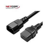 CABLE PODER UPS IEC 60320 C14 MACHO A IEC 320 C19 HEMBRA DE 1.80 METROS 3X14 AWG 15A NETCOM