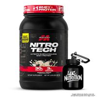 Nitrotech Whey Protein - Proteina Nitrotech Performance 2 LB - Cookie and Cream + Portaproteina