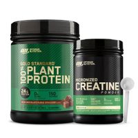 Gold Standard 100% Plant Protein 12 Serv - Rich Chocolate + Creatina Optimum Nutrition 600 G + Scoop