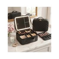 Neceser De Maquillaje Espejo Con aumento 3x 5x maletin Organizador de Maquillaje