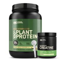 Gold Standard 100% Plant Protein 740 G - Creamy Vainilla + Creatina Optimum Nutrition 300 G + Scoop