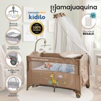 Cuna Colecho Corral BIANCA de Lujo Kidilo  Beige con Colchón