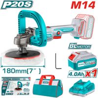 PULIDORA ROTO-ORBITAL 20V 180MM 7 PULGADAS M14 400-2500RPM 1X4.0AH BRUSHLESS MALETIN LONA INDUSTRIAL