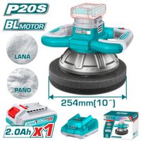 PULIDORA 20V 254MM 2500RPM BLMOTOR 1X2.0AH ACC INDUSTRIAL