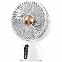 Ventilador de Escritorio USB Recargable con 4 Velocidades Motor Silencioso y Ángulo Ajustable