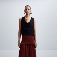 Top Drapeado Escote Mujer Sfera Negro