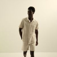 Camisa Hombre Sfera Mc Lino C Bowling Beige