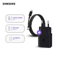 Cargador Samsung USB-C 15W y Cable USB-C a USB-C 1 m Negro