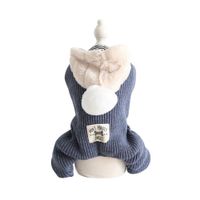 ENTERIZO GRIS ACOLCHADO CON CAPUCHA POLAR  MASCOTA TALLA M